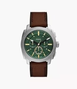 FOSSIL MACHINE CHRONOGRAPH BROWN LETHER WRIST WATCH (2025 MODEL)