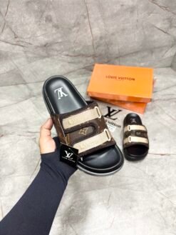 _LOUIS_VUITTON_PREMIUM_LUXURY_QUALITY_MULE_BROWN_FRONT_EMBROIDERY_BRANDING